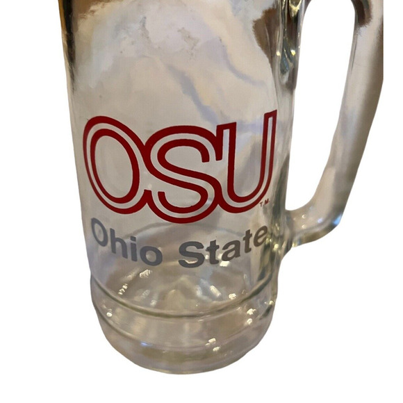 Ohio State University OSU Glass Beer Mug Vintage 18+ oz Cool Shape! - Picture 2 of 4